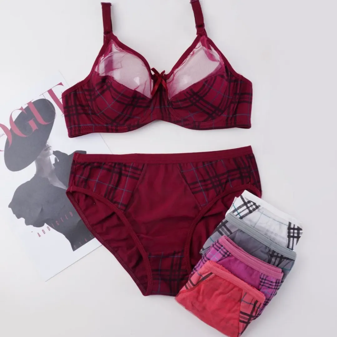 ست نخی طرح باربری فنردار سایز ۹۰ رنگ زرشکی گلبهی